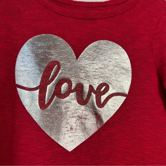 The Childrens Place Girls Silver Heart Red Tee - Picture 8 of 16